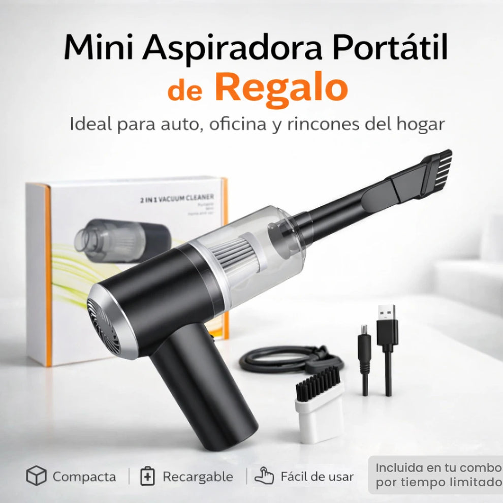COMBO: Hidrolavadora + (Aspiradora Portátil + Doble Batería + Maletín)