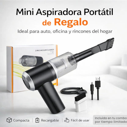 COMBO: Hidrolavadora + (Aspiradora Portátil + Doble Batería + Maletín)